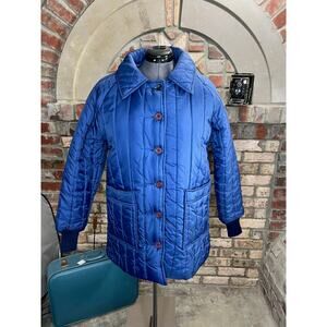 puffer down coat Blue ski coat 1970s